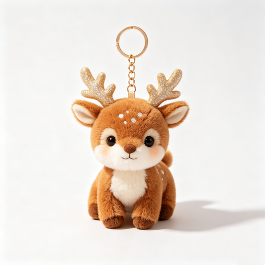 Fawn Plush Bag Charm with Glitter Antlers